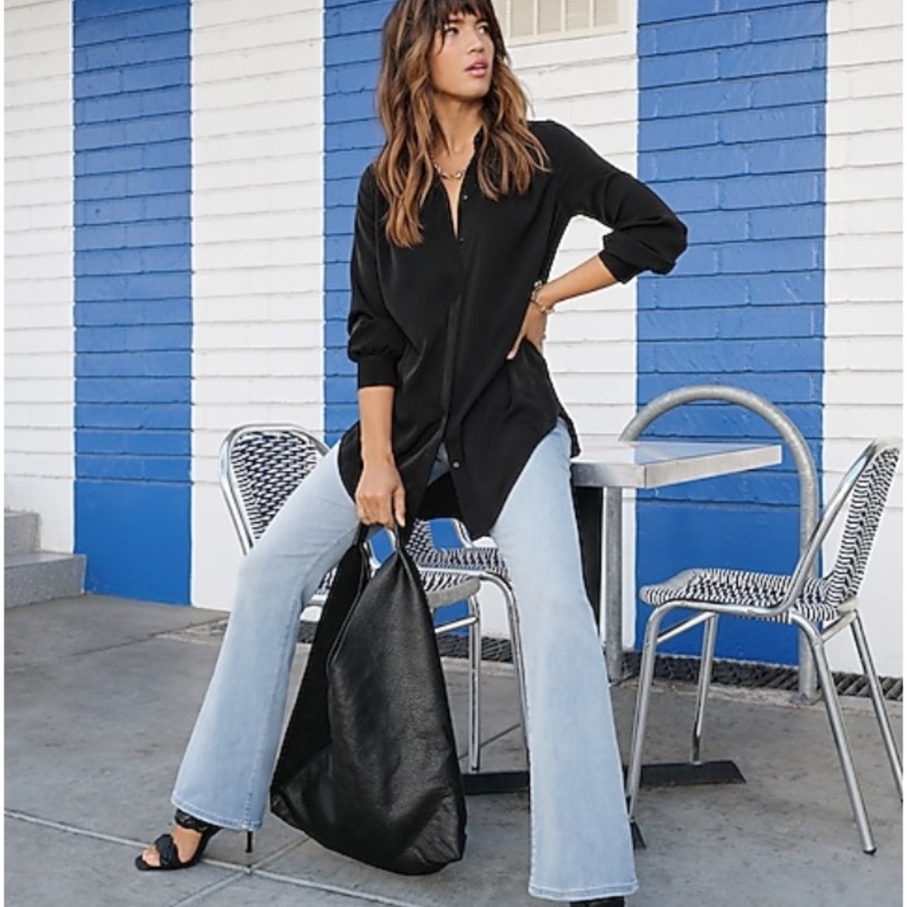 High Waist Light Wash Supersoft Flare Jean Express